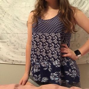 A multi pattern tank shirt from old navy